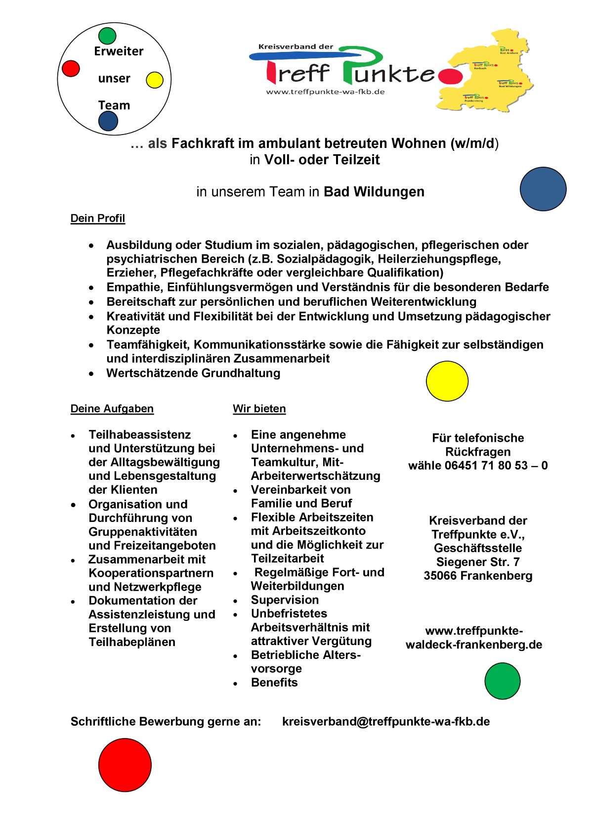 Stellenausschreibung BeWo BaWi 1